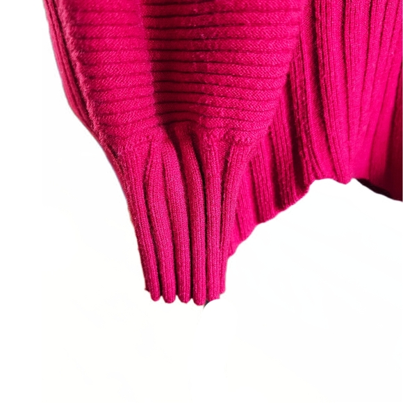 Cyrus Cowl Neck Ribbed Turtleneck Red Cozy Tunic Sweater Red XL Womens - Picture 7 of 12